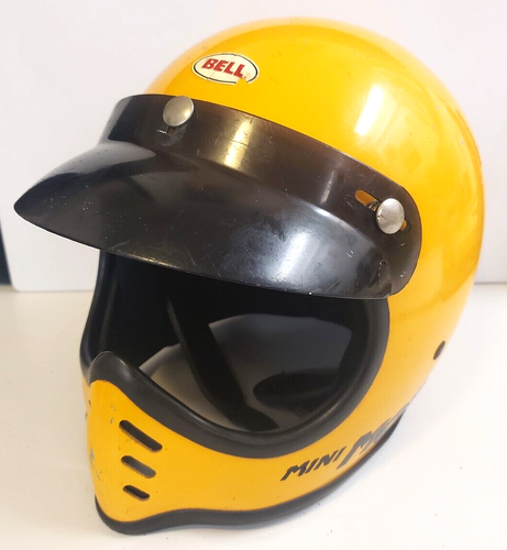 BELL Mini Moto Vtg '81 Motorcycle MX BMX Racing 6-5/8 53cm HELMET w/BUBBLE VISOR