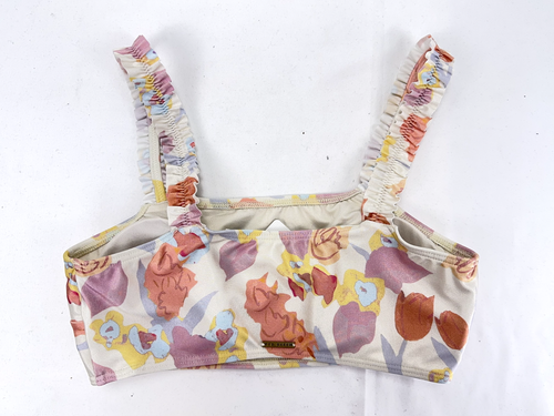 Ted Baker Bikini-Top mit Blumenmuster und Rüschen, Damen Bikini-Top UK-Größe 8, XS, cremefarben, neu - Bild 8 von 12