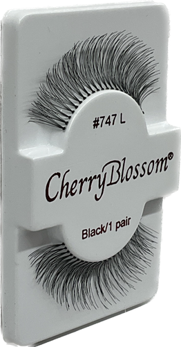 PESTAÑAS CEREZO FLOR MODELO# 747L NEGRAS 1 PAR POR CADA PAQUETE - Imagen 2 de 5