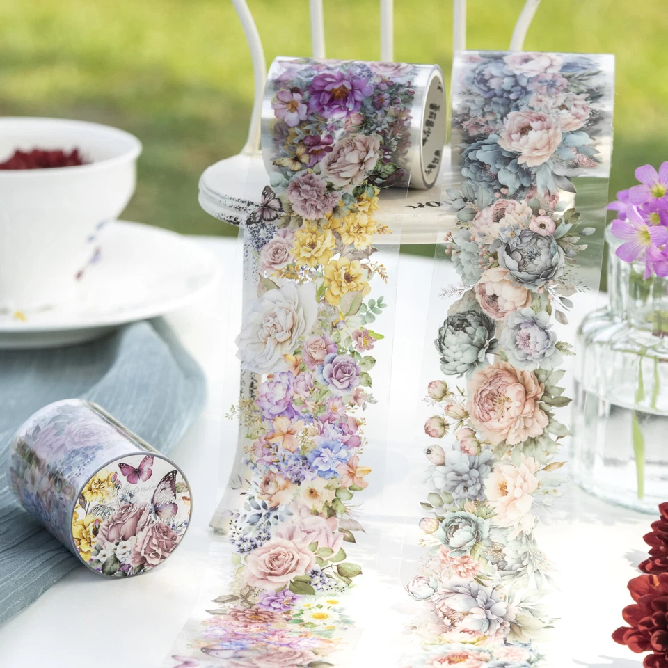 Flowers Blooms PET Tape Scrapbooking Stickers Journals Planner Card DIY Crafts Foto 2 de 4