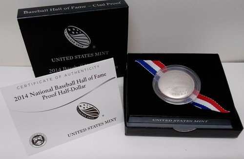 2014-S US Mint Baseball Hall of Fame Clad Half Dollar Proof Box & COA  MG - Picture 1 of 5