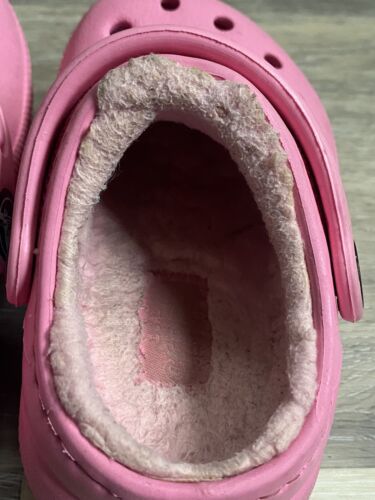 CROCS Shoes 4 Toddler Baby Clogs Lined KIDS PINK 4 Clogs Sandals - Picture 3 of 11
