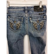 Miss me girls western angel studded blue denim Bermuda 14 designer school