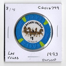 1993 CAESARS PALACE CASINO LAS VEGAS NEVADA $1 CASINO CHIP CG016799
