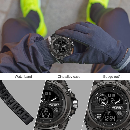Orologio Analogico Quarzo Digitale Da Uomo, 30M Impermeabile Militare Sportivo L - Foto 6 di 12