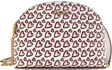 NEW KATE SPADE MORGAN Leather Double Zip Crossbody Valentines Heart Cream Multi