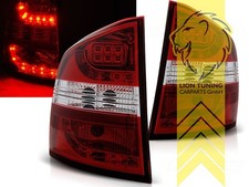 LED R&uuml;ckleuchten Heckleuchten f&uuml;r Skoda Octavia 2 1Z Combi rot weiss chrom