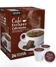 Cafe Escapes Cafe Mocha Keurig K-Cup Pod 24 Count Coffee Beverage- Exp 12/08/25