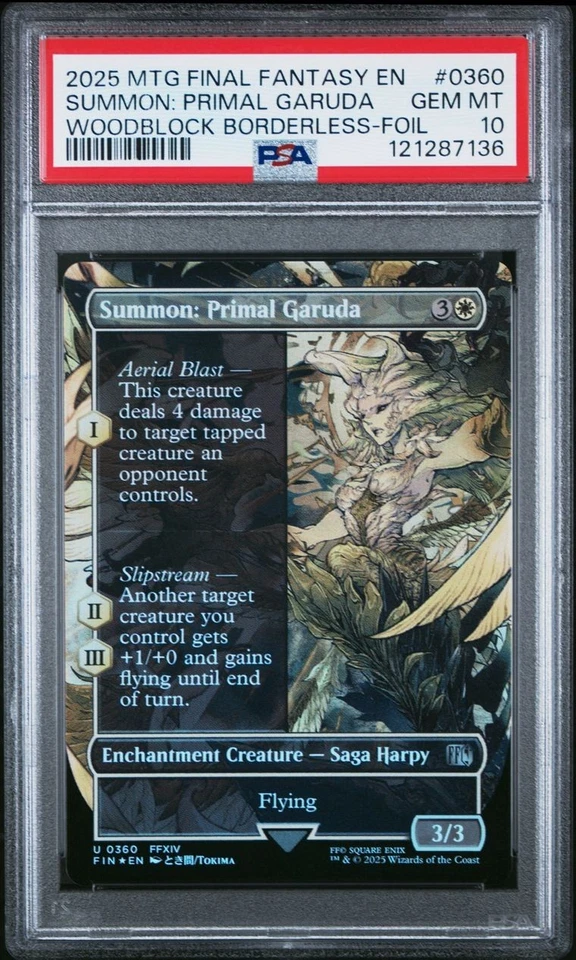 Summon: Primal Garuda - #360 - Borderless - Foil - Final Fantasy - FIN - PSA 10 - Image 2 of 3