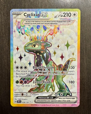 Pokemon Surging Sparks Ultra Rare Full Art Cyclizar ex 228/191 SV08 -  NM/Mint