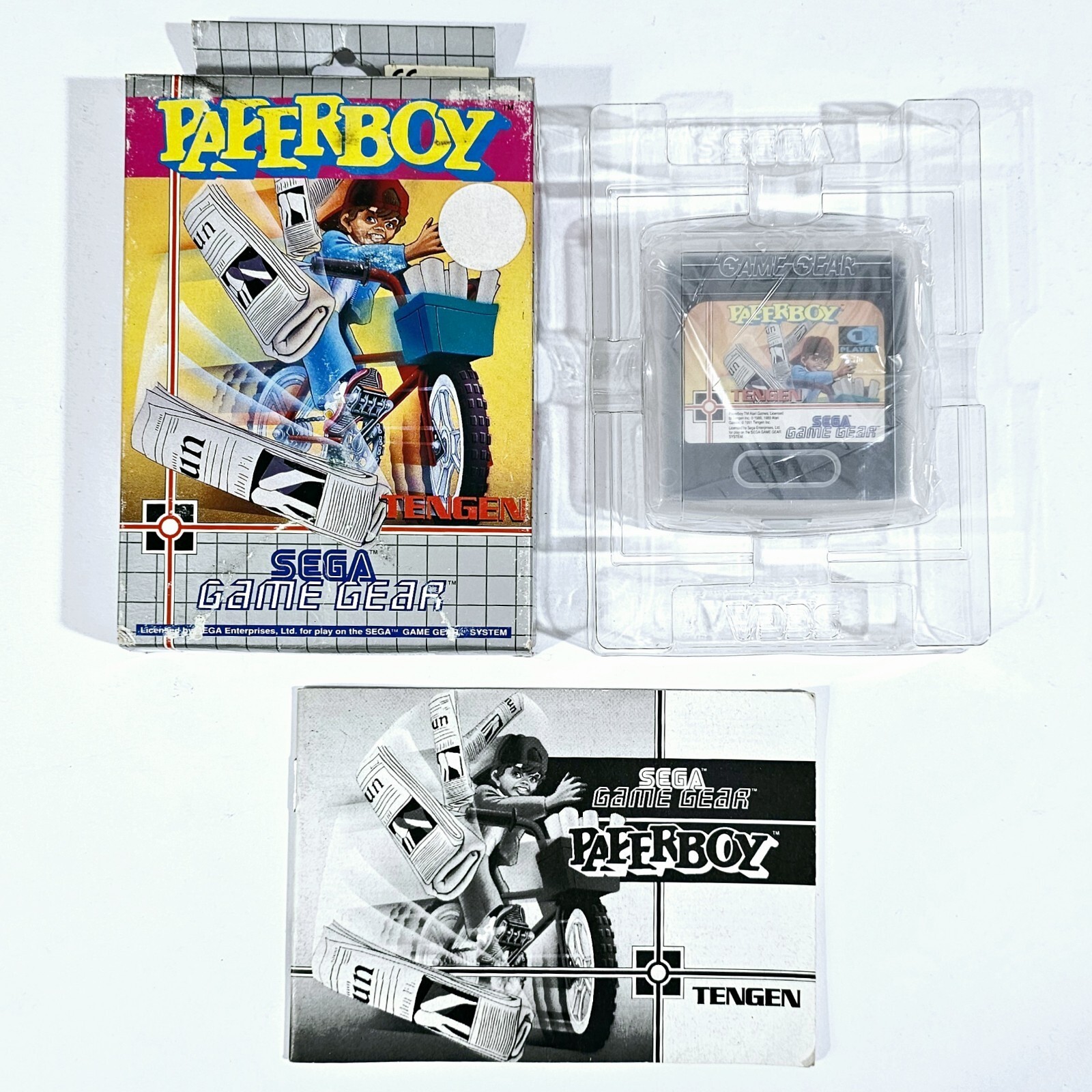 Tengen SEGA Game Gear racing game PAPERBOY dt CIB Arcade Isometric Racing