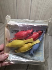 Vtg 1970 Plastic Bird Clip Clothespins Chadwick-Miller Cardinal Canary Bluebird 