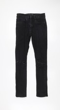 Very Man Black Skinny Fit Jeans Herren Taille 28 Regular Distressed Denim