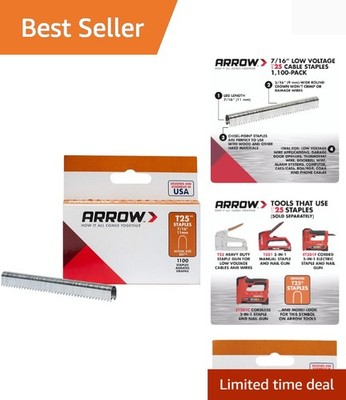 Versatile Arrow T25 7/16-Inch Staples - Heavy Duty for Wiring & More, 1100 Count