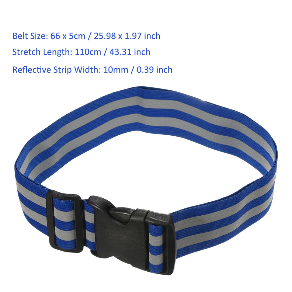 反光皮带高能见度安全反射胶带齿轮26x2英寸蓝色 — 第 4/4 张图片