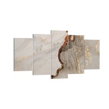 Wandbilder 160x85cm 5 tlg Leinwandbild Stein Sand Abstraktion XXL Bilder