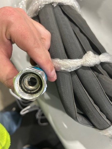 AQUA JOE 1/2 IN. DIA. X 100 FT. XTREME FIBER JACKET GARDEN HOSE - DARK GRAY