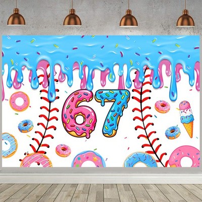 Six Seven Meme Partyzubehör Banner Hintergrundtuch Vinyl Geburtstagsdekoration