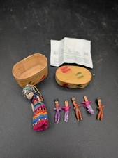1960s Vintage Handmade Miniature Matchstick Dolls  Guatemalan Worry Doll