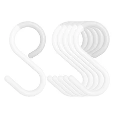 6-Pack Secure & Quiet Plastic S Hooks, Flexible Neck for Easy Twist & Lock, C...