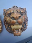 Nice Gold Lion's Heads Wall Hanging Curtain Rod Holder Decor Resin Set Of 2 — photo 3