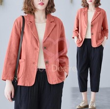 New Women's Two Button Loose Casual Blazer Suit Lady Jacket Coat Outerwear gift