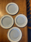 Wedgwood Queensware Cream On Lavendar / Blue Set Of 4 Salad/ Dessert Plates