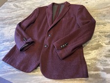 John Varvatos Star USA 38S Wool Blend Blazer Varick Maroon Unstructured Jacket