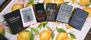 NEW Men's Carded Sample Bundle 6 Pcs (YSL,Dolce,Hermes,Paco Rabanne,Givenchy, )
