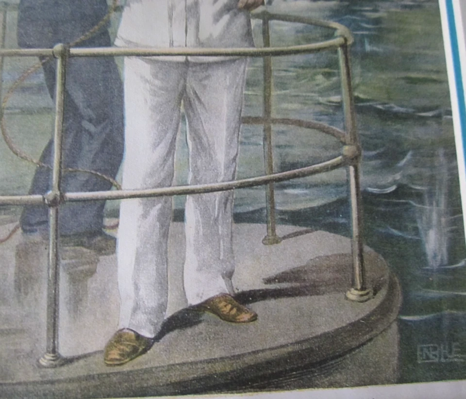 Antiguo Almirante George Dewey Marina de los Estados Unidos Litografía Héroe de la Batalla de Manila Foto 4 de 4