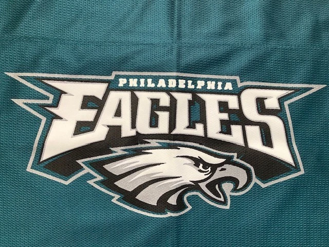 Cenefa de ventana Philadelphia Eagles 88" de largo x 16,5" de ancho hecha en EE. UU. - USADA EN EXCELENTE ESTADO Foto 2 de 4