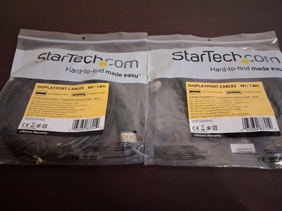 Startech.com 6ft Mini DisplayPort To DisplayPort Adapter Cable M/M *Lot Of 2*