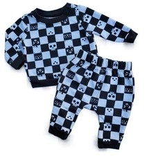 Baby Cat  Jack Halloween Checkers Jogger Set Size 0-3m 2 Piece Set Crew  Pants