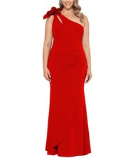 XSCAPE Womens Flower Gown Dress, red, Plus Size, 18W