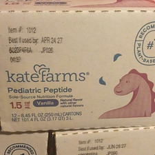 Kate Farms Pediatric Peptide Vanilla, 12 oz 48 Each 3 Cases 144 Total