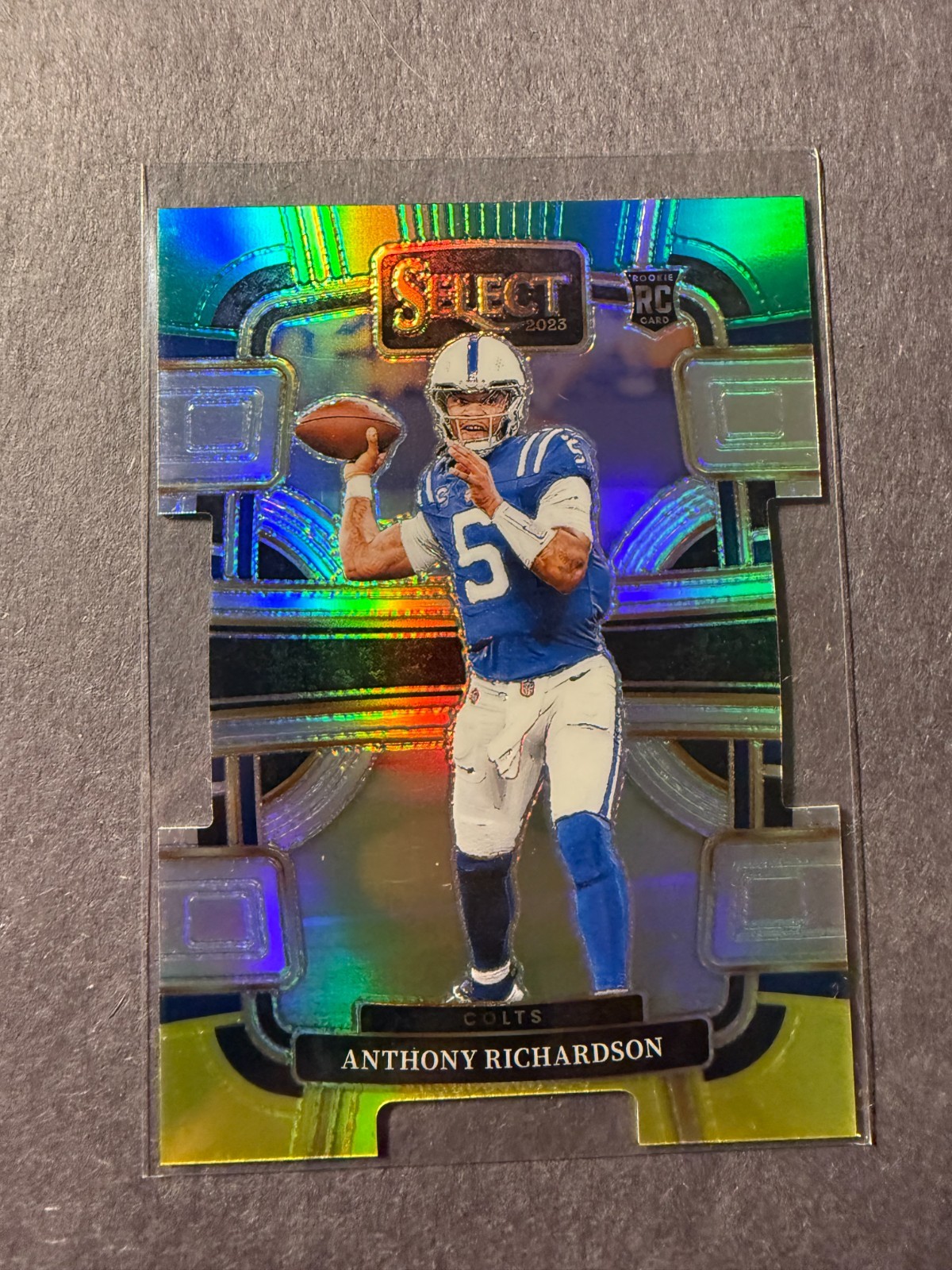 2023 Select Anthony Richardson RC Green and Yellow Prizms Die Cut Concourse #43