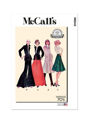 McCalls Schnittmuster M8542 - Vintage 70's - Kombination - Jacke - Rock - Hose