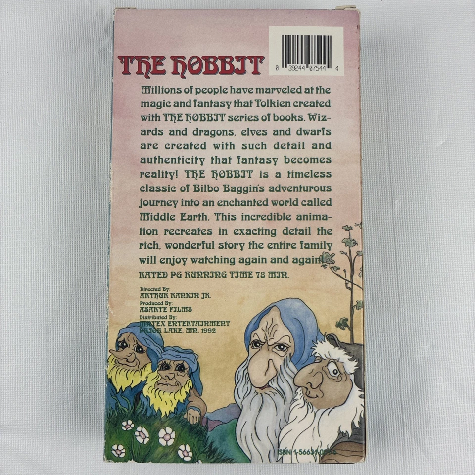 The Hobbit 1992 Animated, VHS MNTEX Entertainment/ J.R.R Tolkens - Image 2 of 4