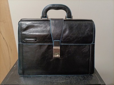 PIQUADRO BLUE SQUARE ARBEITSTASCHE TIERARZT LEDER NEUWERTIG