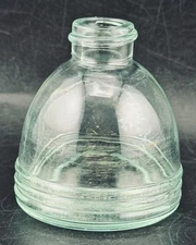 Antique Aqua Glass Medicine Dispenser Bottle 2"x2" 1800s Early Medicine Bottle