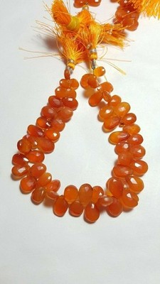 Amazing Carnelian Smooth Faceted Pear 5-8 mm top Quality jewelry making 8''Inch