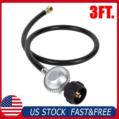 3FT Propane Gas Pit Grill Hose and Regulator for LP/LPG BBQ Grill, 3/8'' Female