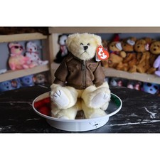 Ty Attic Treasures Baron Bear Plush Cream Aviator Brown Jacket 1993 Vintage 6225