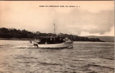 Postcard Scene on Shrewsbury River Sea Bright New Jersey