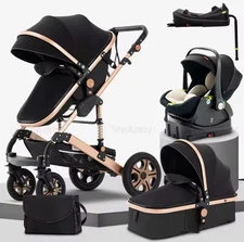 Baby Stroller Combo Car Seat, Baby Travel System,Standard Reversible Pram 3 in 1