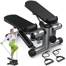 EDX Mini Stepper with Adjustable Resistance, Digital Display, Silver, Compact