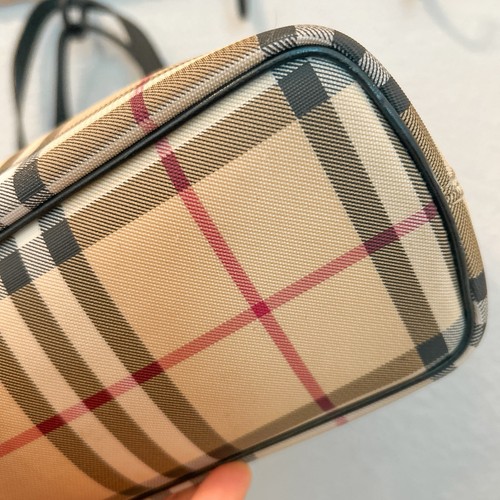 Burberry London Nova Check Canvas Tote Bag Handbag Satchel Shoulder Bag Everyday - Picture 8 of 14
