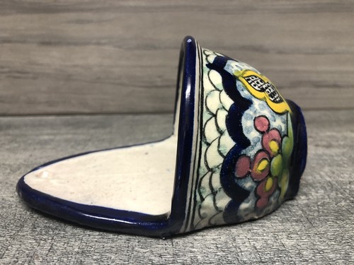 VTG Mexican Folk Art Pottery Wall Pocket Planter Hand Painted Floral 5” - Picture 15 of 17