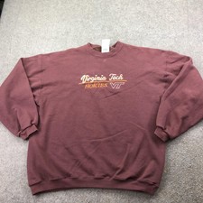 Vintage Virginia Tech Hokies Sweatshirt Mens XL Red NCAA Santee Crewneck