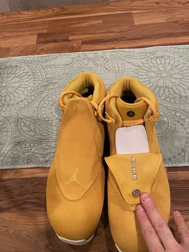 Größe 14 - Jordan 18 Retro Yellow Ochre Suede 2018 - AA2494-701 - Bild 6 von 12